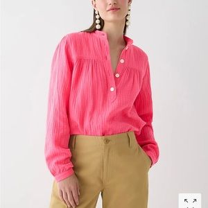 NWT Jcrew Fresco top in soft gauze sz large, color is vivid begonia.